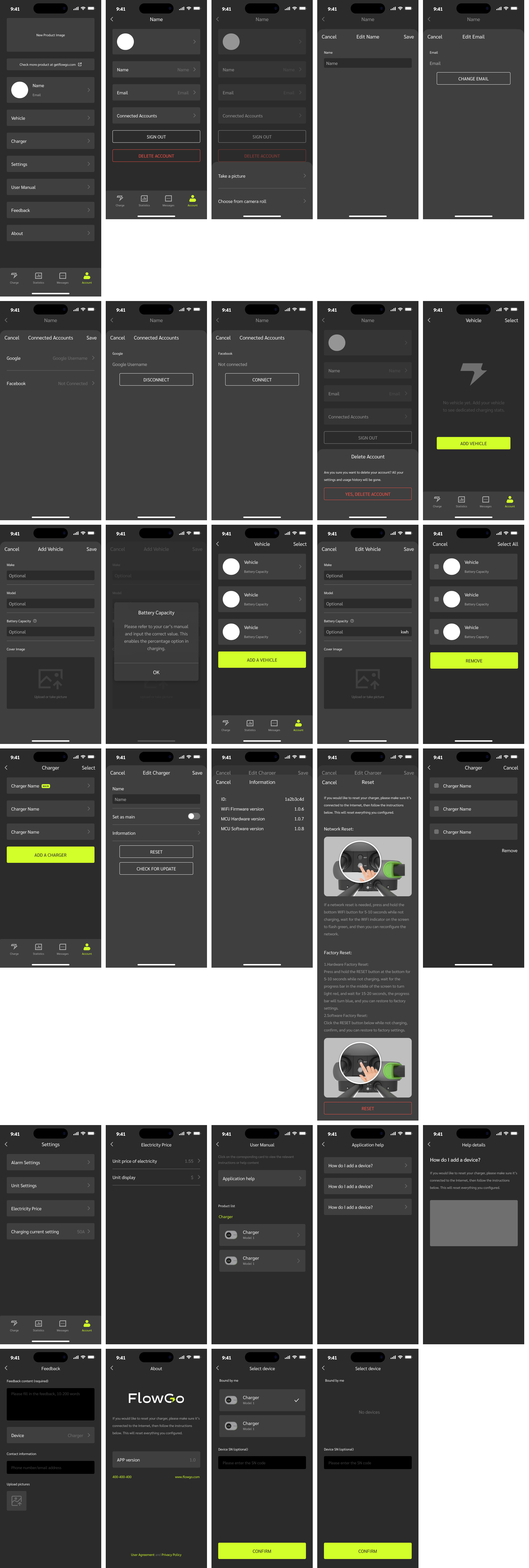 FlowGo account screen