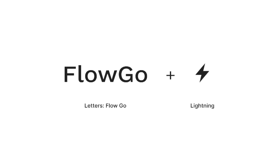 FlowGo logo system — letters plus lightning