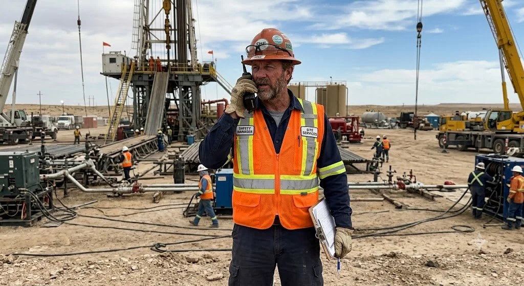 Fleet and site operations manager on location