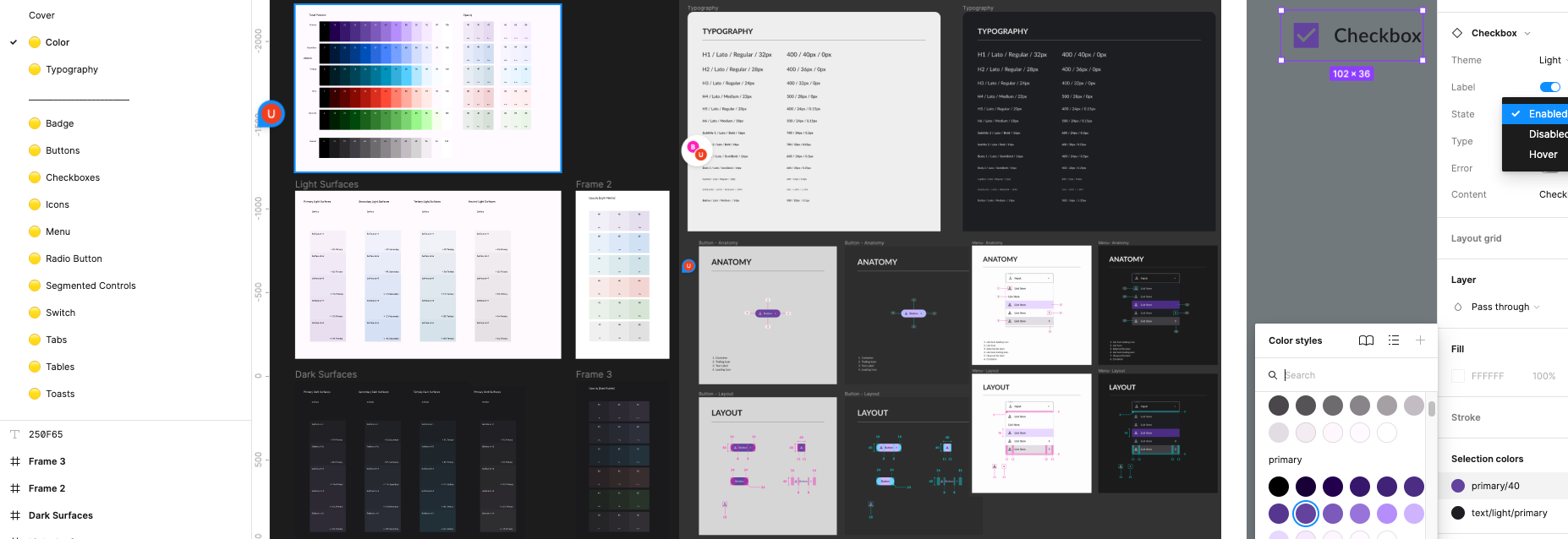 Figma design system library with foundations and components