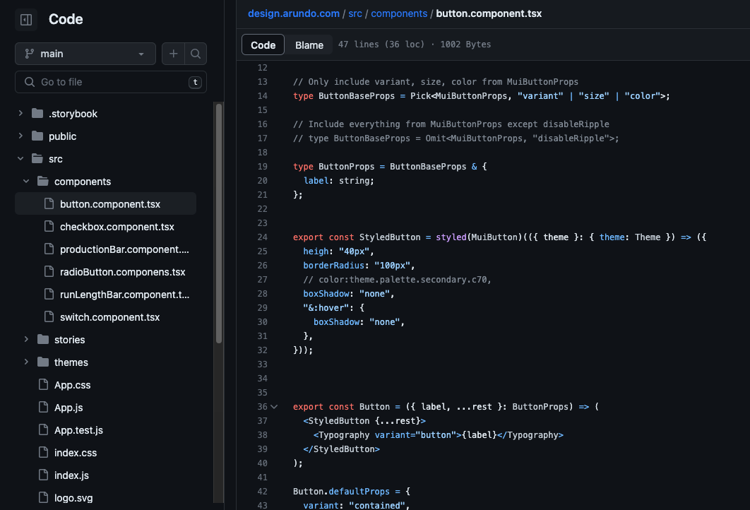 Coded design system as a reusable source for engineering
