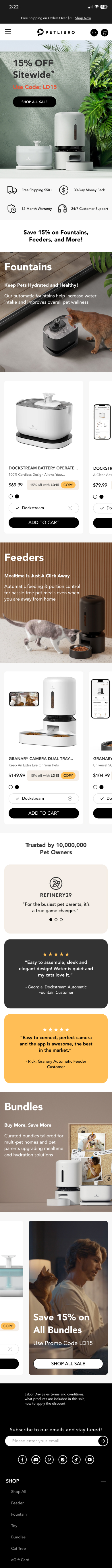 High-fidelity mobile Petlibro campaign landing page